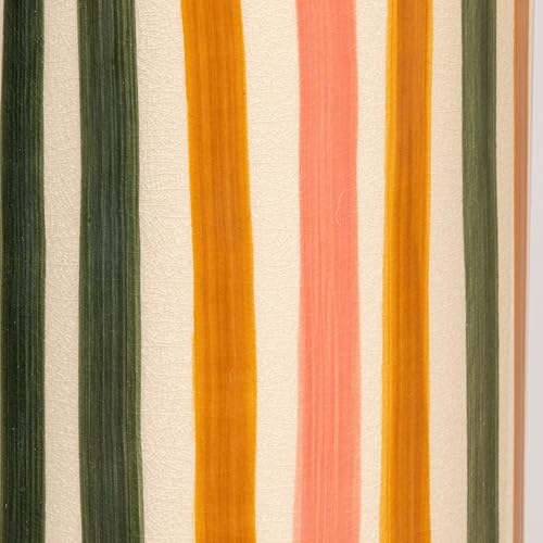 Creative Co-Op Multicolor Stripe Stoneware Table Lamp with Linen Shade by Creative Co-Op - Image 7