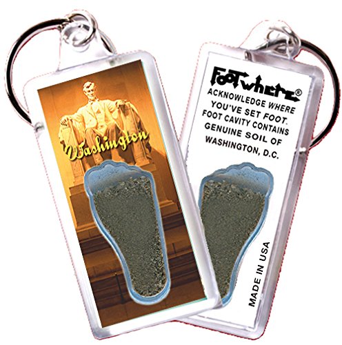 Footwhere Washington Dc Keychains. 6 Piece Set. Authentic Destination Souvenir Acknowledging Where You've Set Foot. Genuine Soil Of Featured Location Encased Inside Foot Cavity. #TOP3