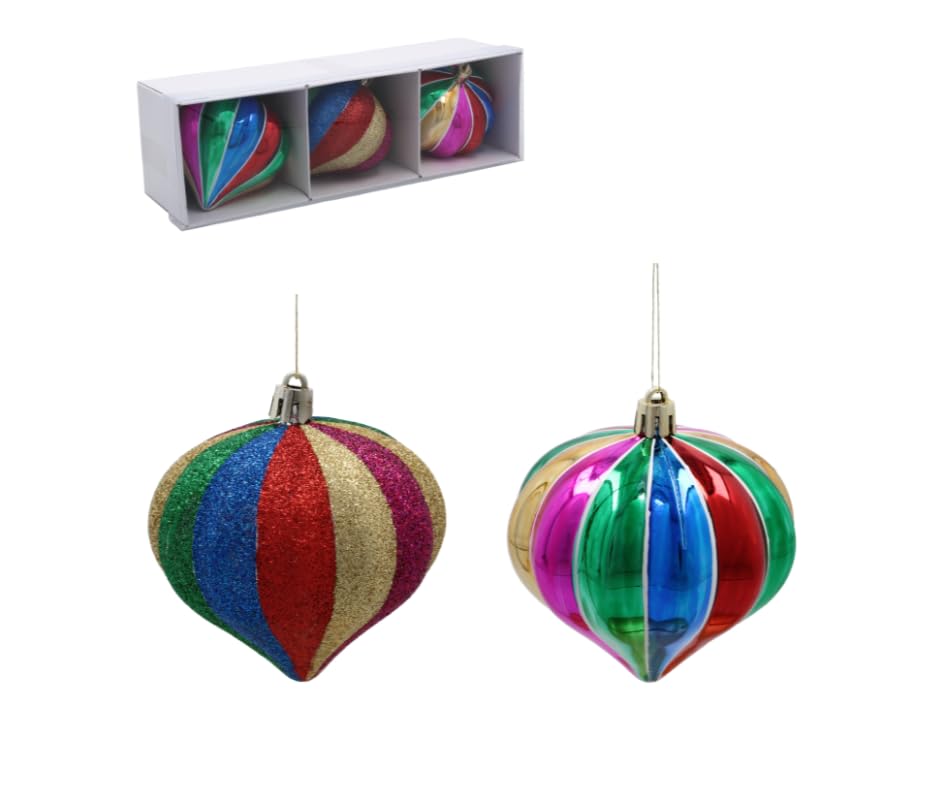 MIKONI 3er- Set Weihnachtskugeln Christbaumkugel aus Glas...