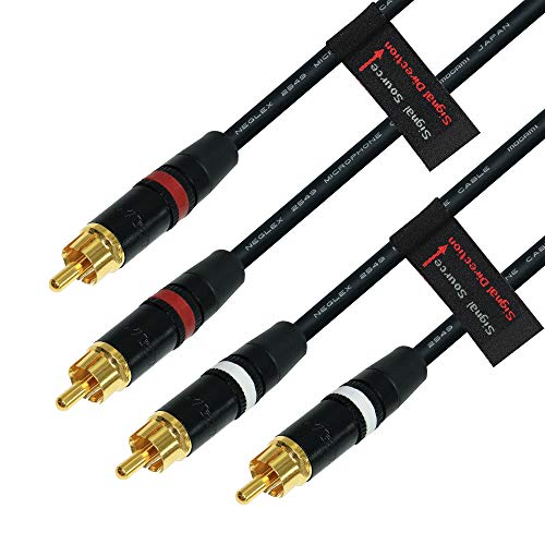 Worlds Best Cables 1.5 Foot – Directional High-Definition Audio Interconnect Cable Pair Custom Made Using Mogami 2549 Wire And Neutrik-Rean Nys Gold Rca Connectors #TOP4