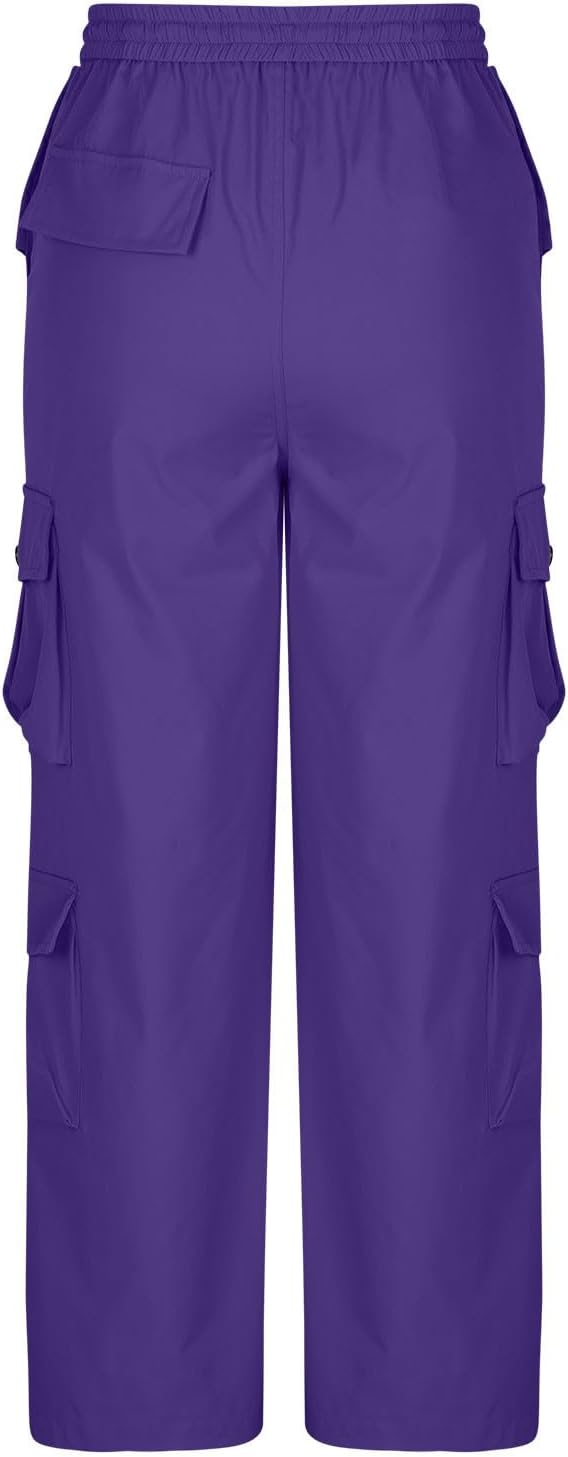 JOAU Women Y2k High Waisted Straight Wide Leg Relaxed Fit Cargo Pants with Pockets Streetwear Outdoor Hiking Travel Trousers