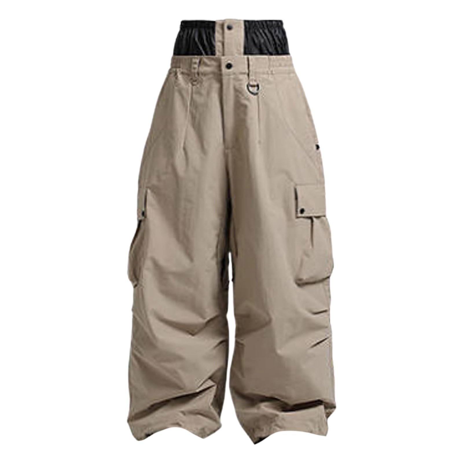 Generisch Pantaloni da snowboard da uomo, baggy, impermeabili, da sci, pantaloni cargo da neve, caldo isolamento, pantaloni da sci, pantaloni invernali, traspiranti, snowboard, pantaloni da neve