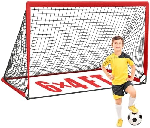 KTRIO 6x4 ft Soccer Goal for Backyard, Portable Soccer Net, Large...