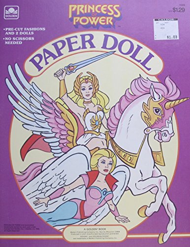 Golden PRINCESS of POWER PAPER DOLL BOOK (UNCUT) w 2 Card Stock DOLLS & Pre-Cut FASHIONS (1985 Mattel)