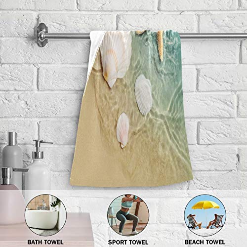 Bolaz Hand Towels,2 Pack Starfish Seashell On Beach Soft Luxury Towel For Bathroom Kitchen, Beach #TOP5
