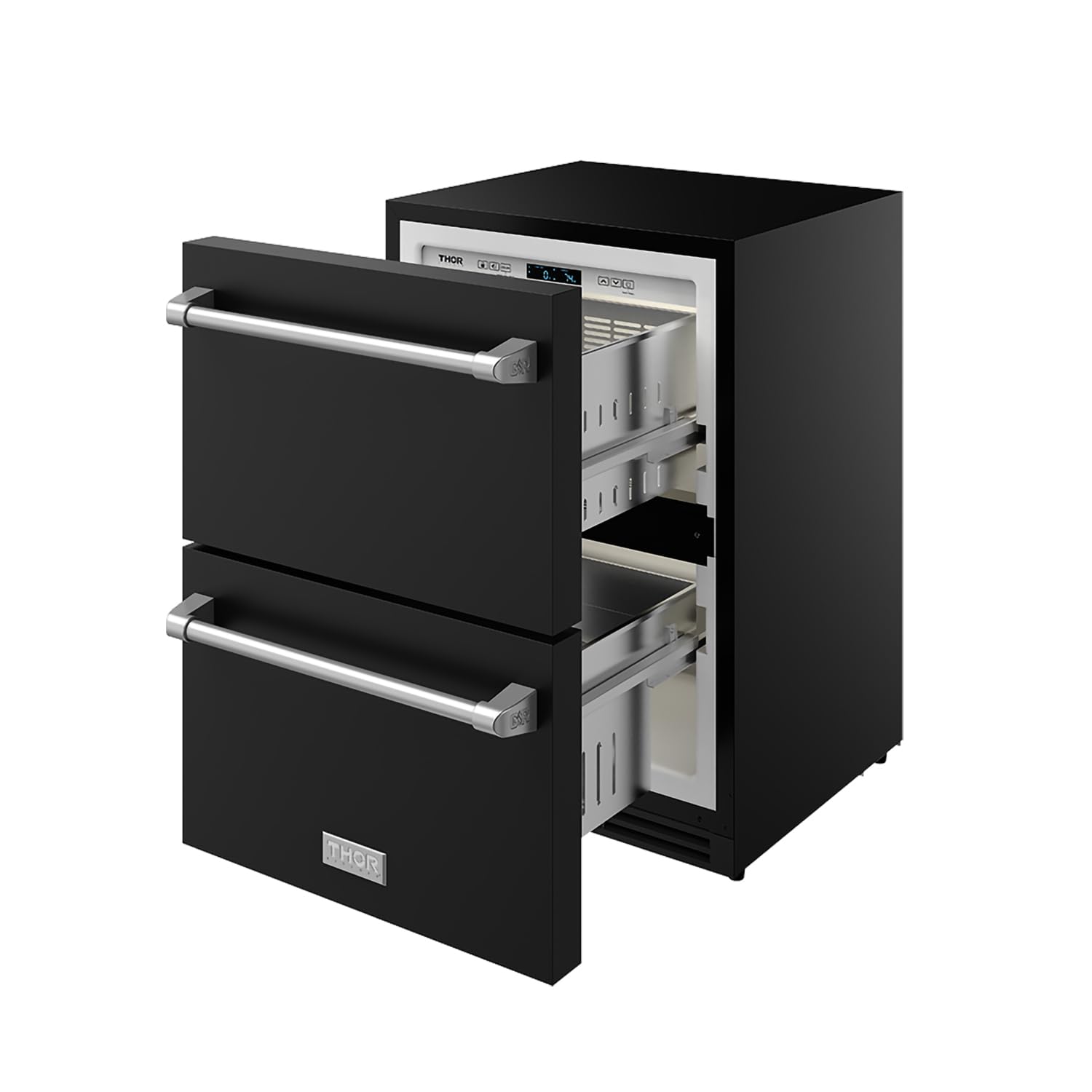24 Inch Undercounter Built-In/Freestanding Drawer Freezer – Black/Stainless Steel | Gordon Ramsay Series on Fridge.com