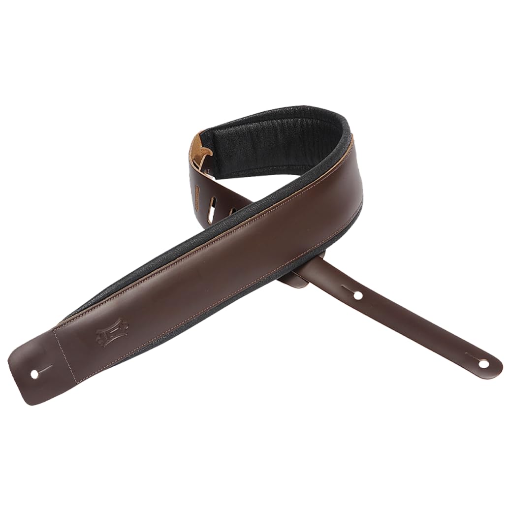 Levy's DM1PD‐BLK - Correas de piel para guitarra (7,6 cm)