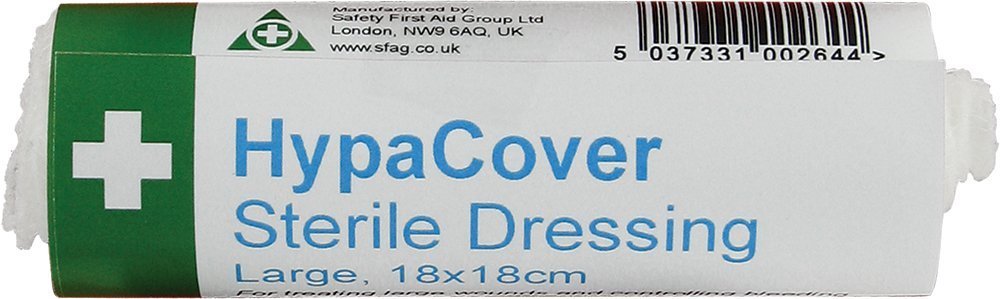 Safety First Aid Group HypaCover Sterile Dressing Bandage - Large 18 x 18 cm (Pack of 6)