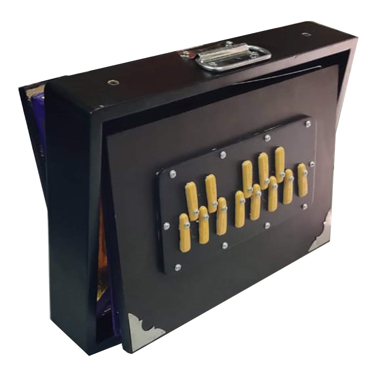 Shruti Box Surpeti - Scatola di derivazione classica in legno di teak, 440 Hz, con 13 fermi a lunga durata, 30 cm, colore: Nero