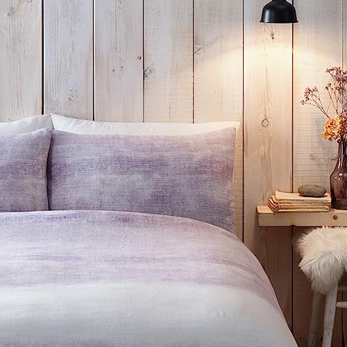 Appletree Mauve Gradient Stripe Duvet Cover Single (140x200cm), 100% Brushed Cotton, 1 Pillowcase - Image 2