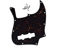 Vista 21 de KAISH 4 String J Bass Style Pickguard Bass Pick Guard Scratch Plate para USA/México Jazz J Bass Negro/Blanco Grid