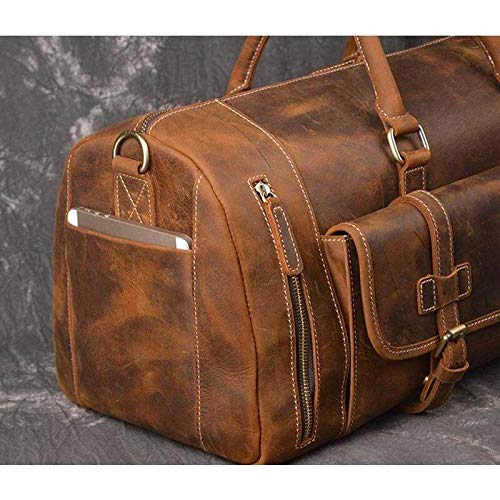 Vintage Crazy Horse Leather men's Travel Duffle luggage Bag Gym Sports Overnight Weekend (20