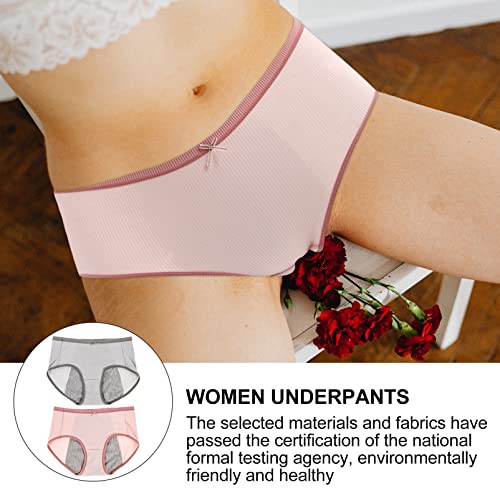 DOITOOL 2 Pcs Mulheres Menstrual Pessoal Calcinha Cintura Médio Fluxo Pesado Pós- Parto Underparas L