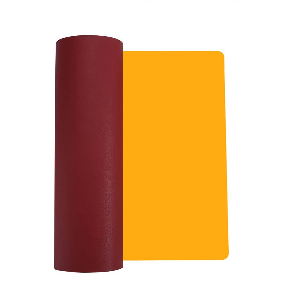 Alfombrilla De Escritorio XXL (80x40cm) - Doble Cara Amarillo/Rojo