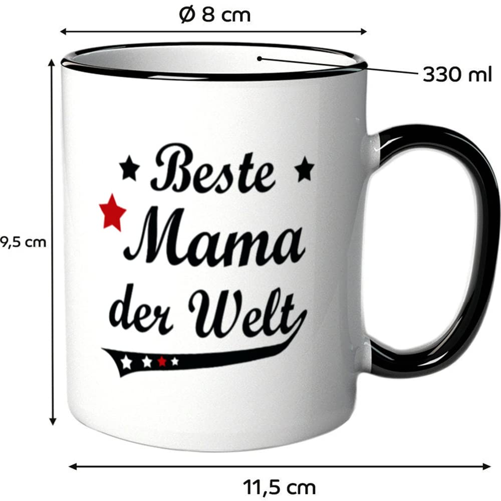 Tazza Con Scritta Bonus Mama In Tedesco, Ceramica 330 Ml, Lavabile In Lavastoviglie, Stampata A Mano In Germania, Idea Regalo Per Mamma