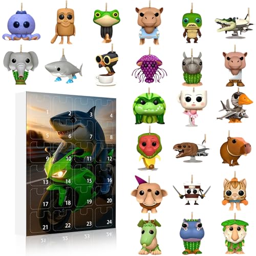 Tung Tung Tung Sahur Calendario de Adviento, Tung Tung Tung Sahur Adviento Calendario, 24 Días Tung Sahur Figura Cuenta Regresiva Calendario, Tralalero Tralala Figura Decoraciones Navideñas (M2)