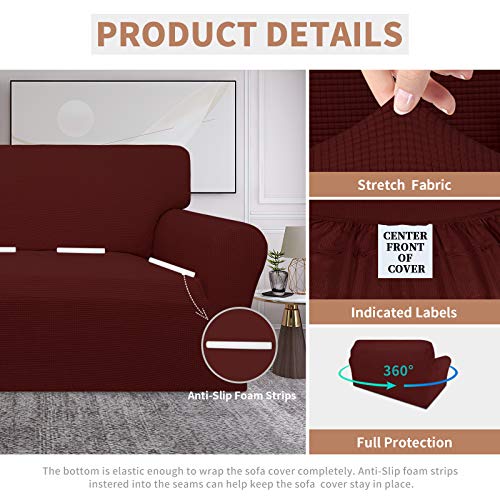 Image of Easy-Going 100% Waterproof Loveseat Couch Cover Stretch Jacquard Sofa Cover
