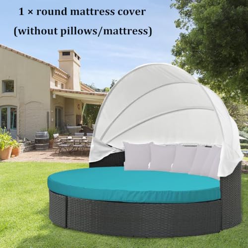 Funda de cojín impermeable para camas redondas de jardín 4