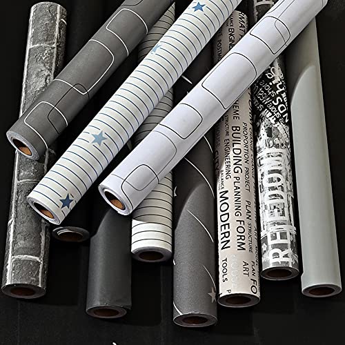 Swinno Papel pintado autoadhesivo a cuadros moderno sencillo retro decorativo papel de pared papel pintado impermeable para salón dormitorio TV fondo papel pintado 60 x 1000 cm