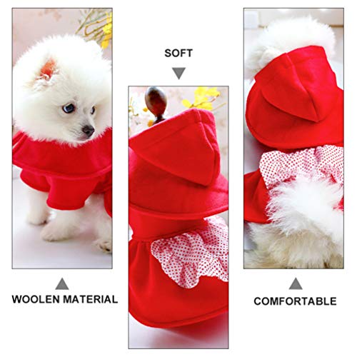 UKCOCO CÃ£o Natal Vestido Quente Inverno Ponto Cachorrinho Vestido Roupas Trajes de Uma PeÃ§a Roupa