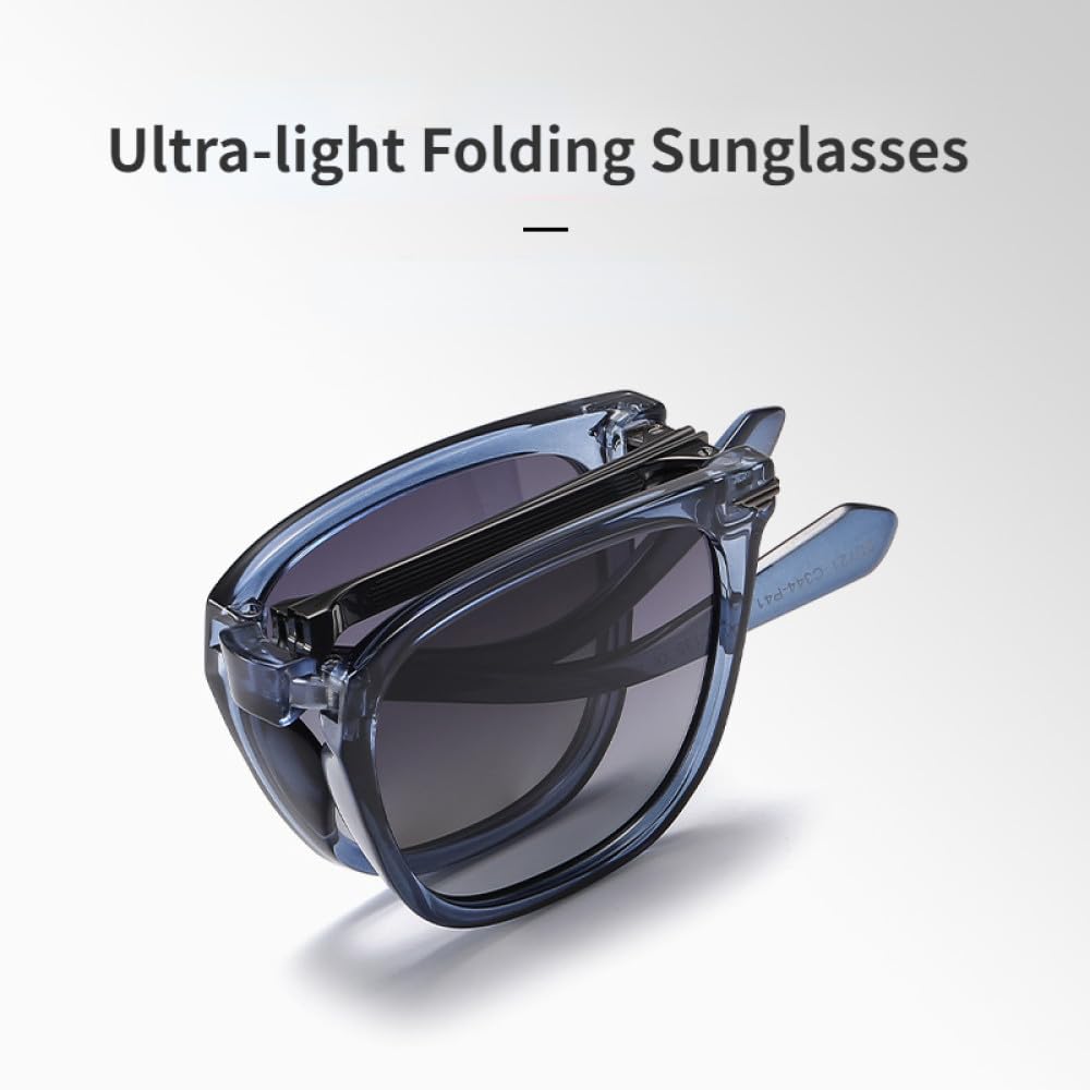 Gafas de sol polarizadas plegables ultraligeras para hombres y mujeres, gafas de sol cuadradas de aleación con bloqueo UV