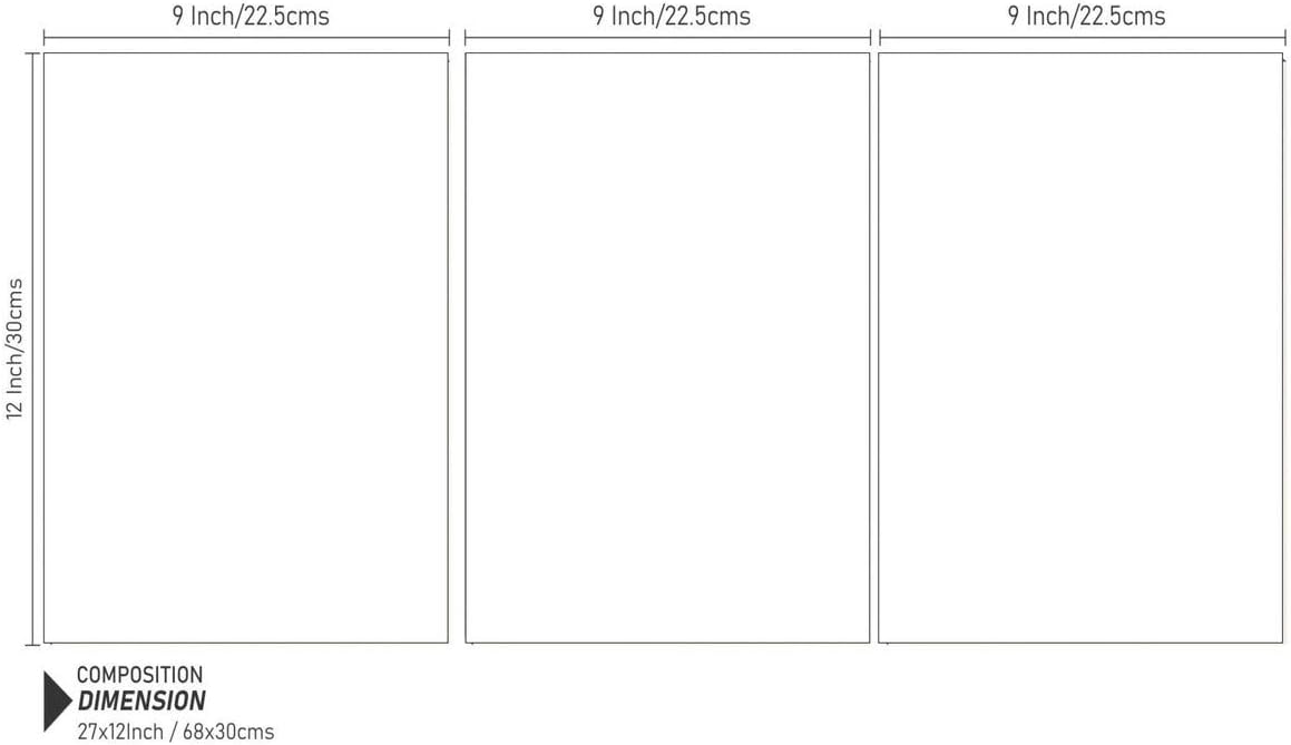 SAF paintings Set of 3 Golden Mountain MDF Self Adhessive UV Textured Painting 27 Inch X 12 Inch(Each Painting Size 12 Inch X 9 Inch) PHC30259