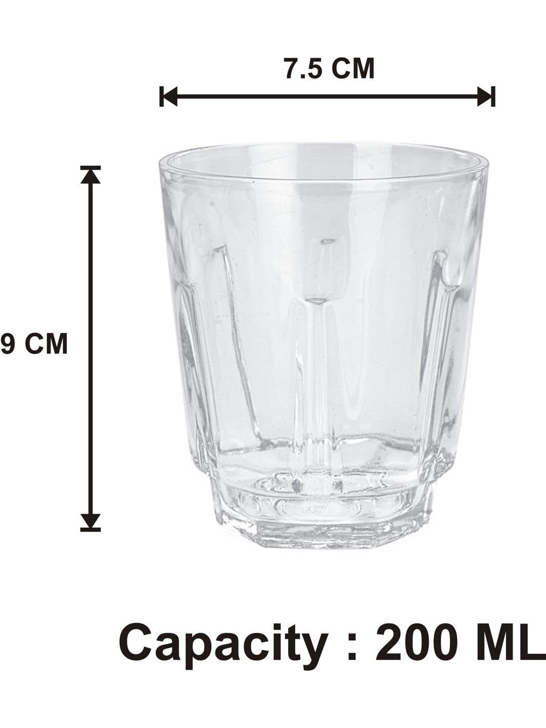 AFAST Party Perfect Tea Glasses for Tea, Coffee, Milk, Green Tea and Other Beverages, Clear, Pack of 6, Size- 7.5 X 7.5 X 9 CM 2