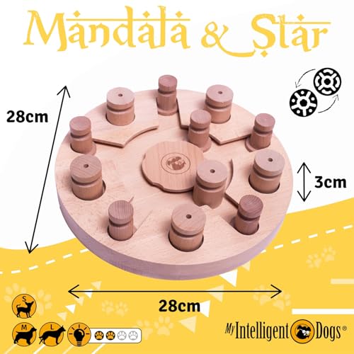 My Intelligent Dogs Interaktives Hundespielzeug Intelligenz, Hundepuzzle - Intelligenzspielzeug für Hunde Mentalen Auslastung - Interaktives Spielzeug Hund, Denkspiele für Hunde Mandala & Star