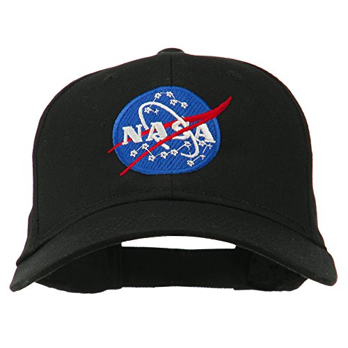 e4Hats.com NASA Insignia Embroidered Cotton Twill Cap - Black OSFM