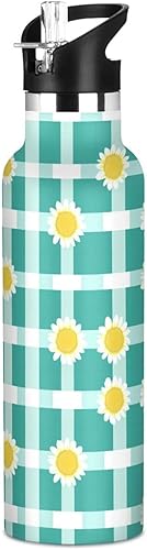 Miniatura 20 de Hyacinths - Botella de agua de metal para niños con tapa de boquilla a prueba de fugas, aislamiento al vacío de doble pared ligera para viajes,