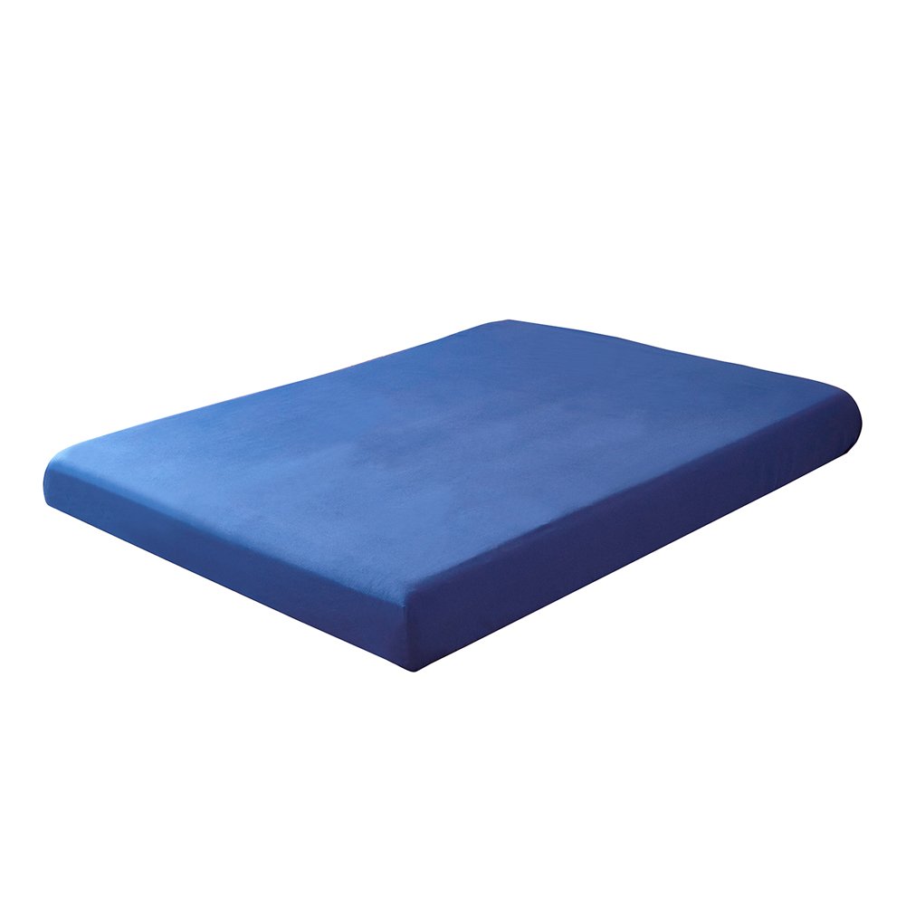 Qikegooods Navy Fitted Sheet Queen Size Ultra-Soft Wrinkle Resistant Brushed Microfiber Bedsheet