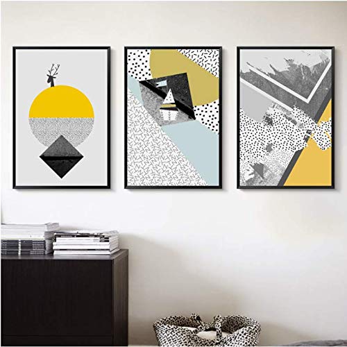 Peinture géométrique abstraite sur toile premium pour bureau
