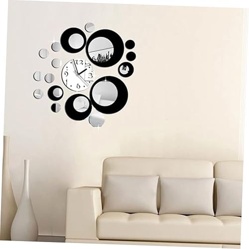Miniatura 4 de Hoement Decoración del hogar Decoración del hogar Espejo redondo Espejo de pared Acrílico DIY Decoración Reloj de oficina Pegatinas para el hogar