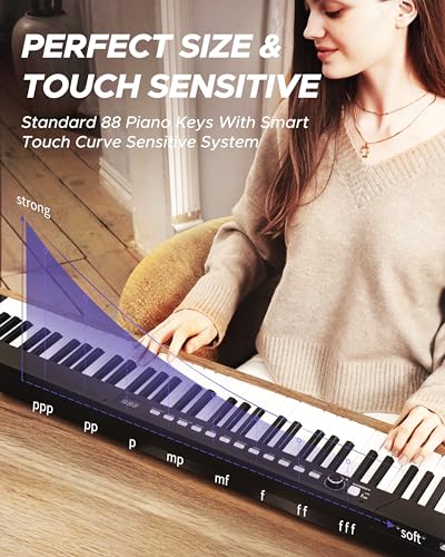 Starfavor 88 key keyboard piano, Compact Portable Digital Piano with Semi Weighted 88 Keys, Electric Piano Keyboard Set for Beginners with Stand, Large Headphones, Sustain Pedal, Carrying Piano Case 4 Starfavor 88 key keyboard piano, Compact Portable Digital Piano with Semi Weighted 88 Keys, Electric Piano Keyboard Set for Beginners with Stand, Large Headphones, Sustain Pedal, Carrying Piano Case - Image 2