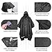 PTEROMY Hooded Rain Poncho for Adult with Pocket, Waterproof Lightweight Unisex Raincoat for Hiking Camping Emergency (Black)