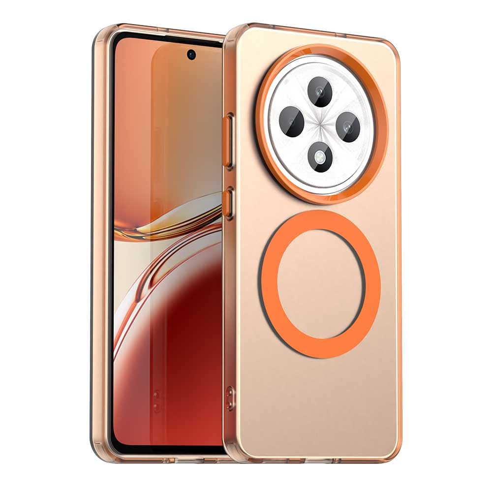 Compatible with Oppo Reno 12F 4G / Reno 12F 5G / Reno 12 FS Case Cover,Supports Wireless Charging,Shockproof Magnetic Phone Case，Compatible with Oppo F27 5G Case Orange