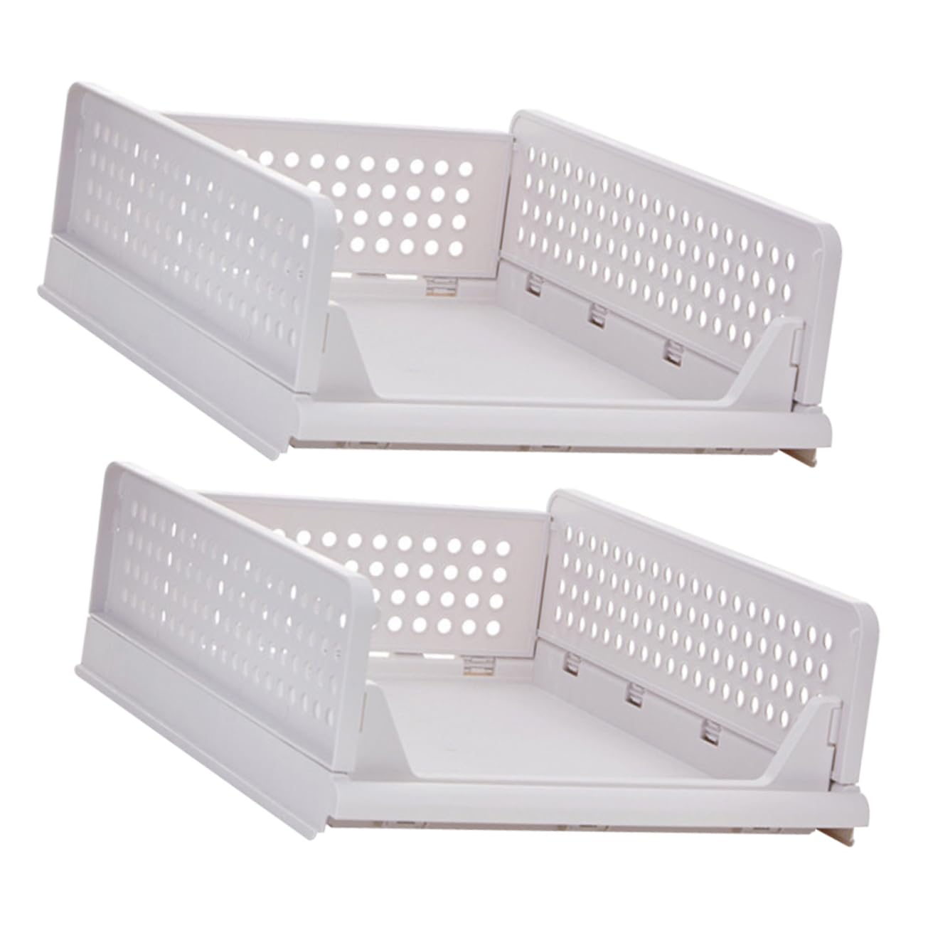 Este Conjunto de 2 contenedores Plegables apilables para Armario nizer - Cajas de Almacenamiento de plástico para cajones de Armario y Dormitorio - Almacenamiento eficiente de Ropa y accesor