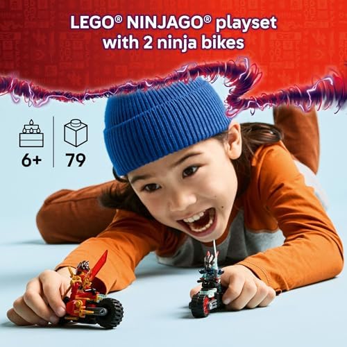 LEGO NINJAGO Kai's Motorcycle Speed Race Building Toy for Kids - Pretend Play Motorcycle Toy with 2 Minifigures - Building Blocks for Boys & Girls, Ages 6+ - Gift Idea for Birthdays - 71838 - 1