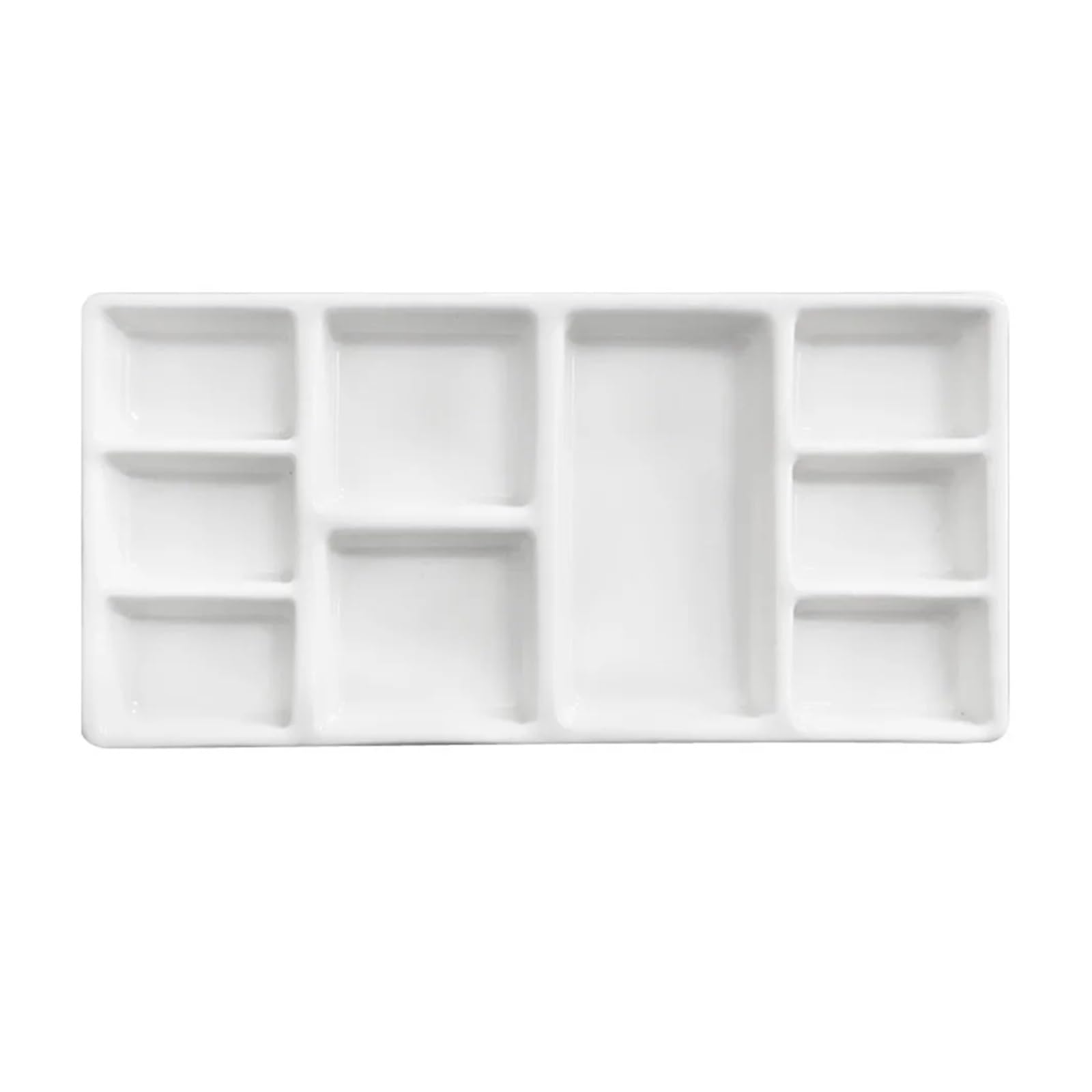 Paint Palette, White Ceramic Paint Mix Palette 9 Grid for Watercolor Gouache