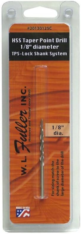 W.L. Fuller 20130125 1/8" HSS Taper Point Replacement Drill Bit for TPS-Lock Shank System