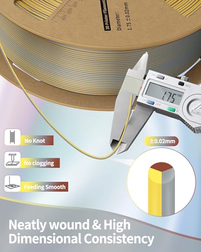 Image of LANDU Silk Tri-Color PLA Filament 1.75mm 1Kg,Triple Color Silk PLA Filament,Silk Rainbow PLA Filament,Neatly Wound 3D Printer Filament,3 in 1 Multi Color Filament + /-0.02mm, Silk Gold Silver Copper