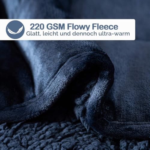 BUZIO Gewichtete Decke 7kg 120 x 180cm für Erwachsene, weiche kuschelige warme Sherpa Decke für Sofa Bett Couch, Flauschiger Plüsch Fleece… – Ansicht 4