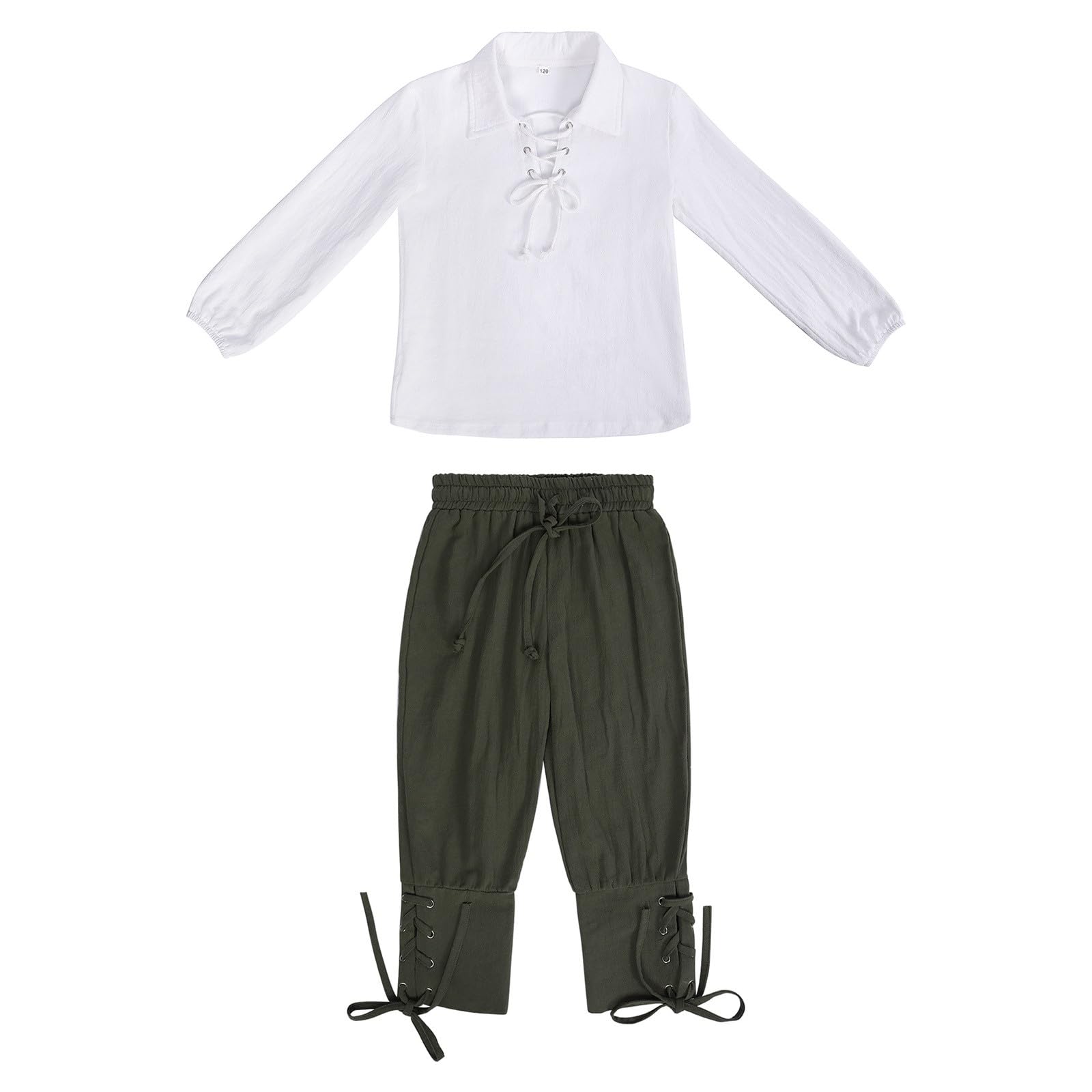 Generisch Conjunto medieval para niño, camisa, pantalones de tobillo, disfraz de Halloween para niños, camiseta de jacobita escocesa y pantalones, disfraz de bebé