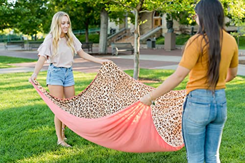 Soft Oversized Throw Blanket - Super Cozy Adult Size Large Swaddle Blankets For Bed, Sofa, Couch - Lightweight Jersey Knit Comfort Throws 57X72 Inch Long (Coral Leopard) #TOP7
