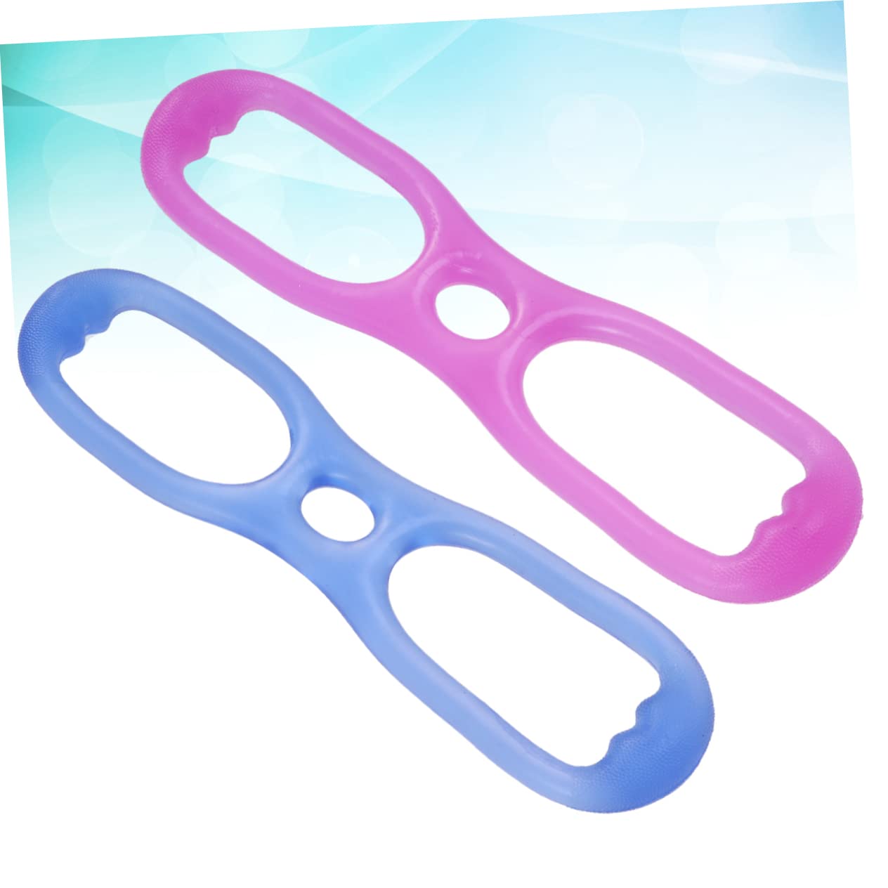 Veemoon 2pezzi Bande Di Resistenza Silicone Per Esercizi Di Yoga Per Allenamento Muscolare e Sviluppo Toracico Blu e Attrezzo Fitness Compatto e Portatile Per Body Building e Palestra