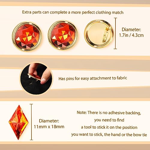 Haysandy 5 Pcs Halloween Red Gem Waist Belt Women Waist Chains with Gem and Round Acrylic Rhinestones for Cosplay Accessories4