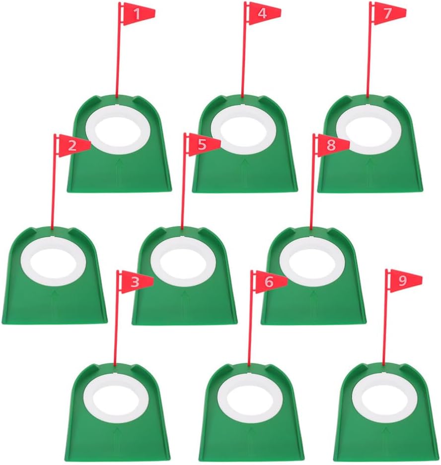 Milisten 9pcs Golf Putting Cup Flags Portable Training Tool for Practice for Skill Improvement and Golf Enthusiasts