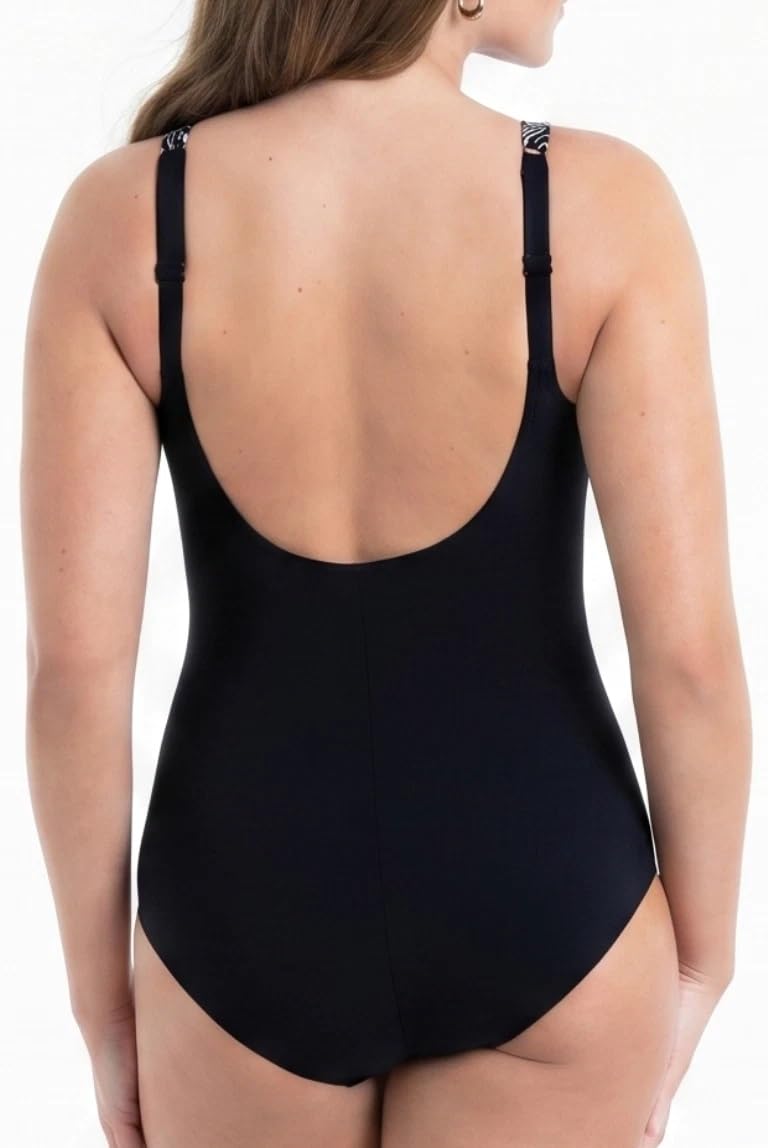 Anita Costume Mare Donna Intero Modellante Effetto Snellente Senza Ferretto Coppa Preformata Luella 7317 Nero e Oro EU 80 C - 4 C - (44)