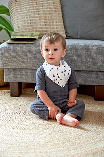 LÄSSIG Baby Lätzchen Halstuch Dreieckstücher Set 2 Stk. Bio-Baumwolle Druckknopf wendbar/Baby Bandana Little Forest Fox