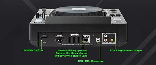 Miniatura 3 de Gemini Sound MDJ-900 - Reproductor multimedia Elite con reproducción superior, controles receptivos y herramientas avanzadas de DJ